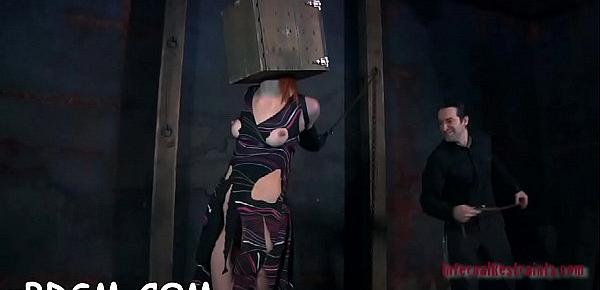  Tough gal in shackles gets her wet crack pumped